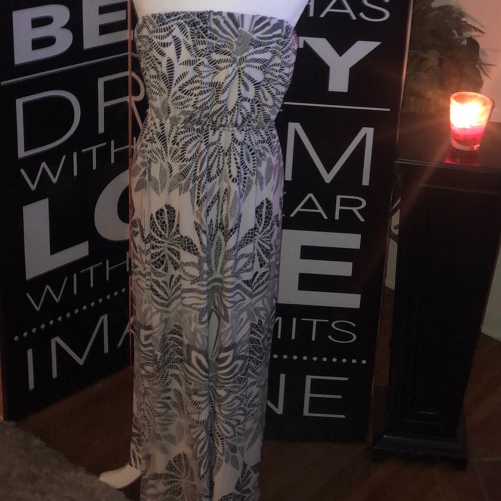 Bisou Bisou black and white strapless maxi